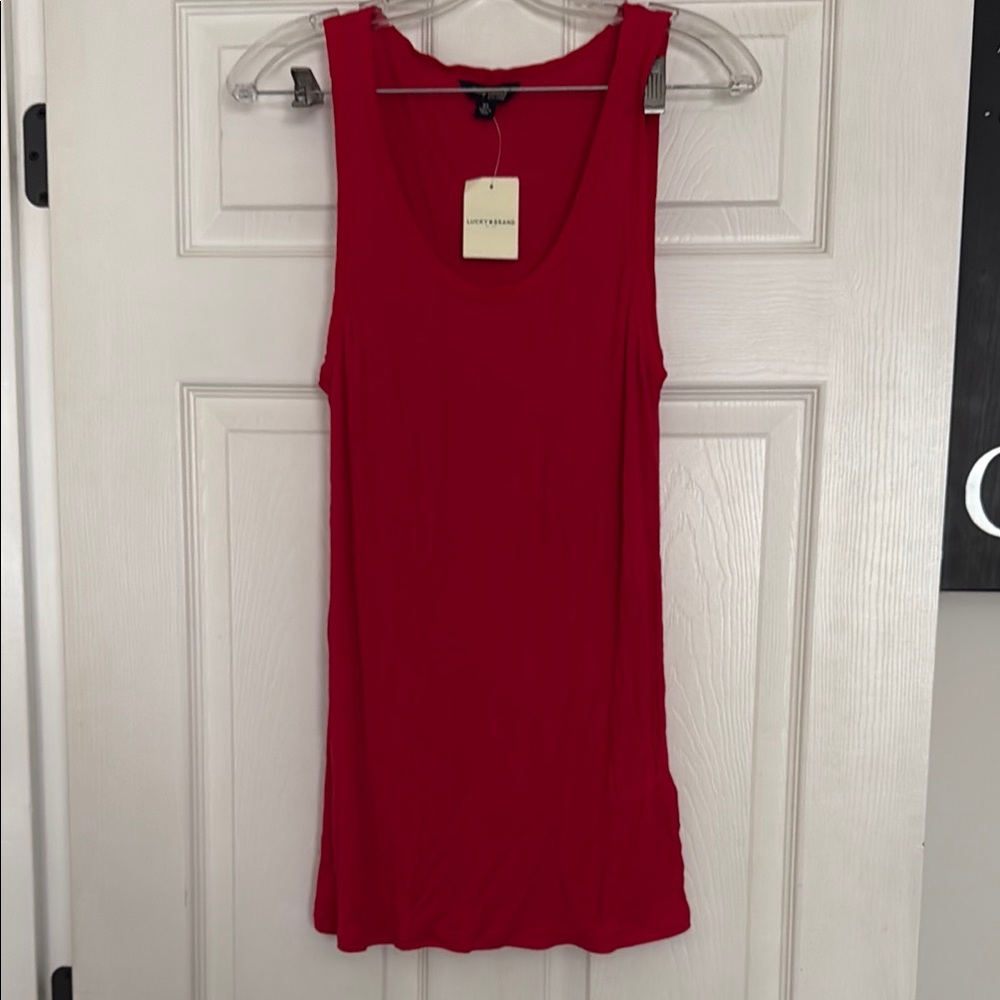 Vibrant Red Fitted Tank Top